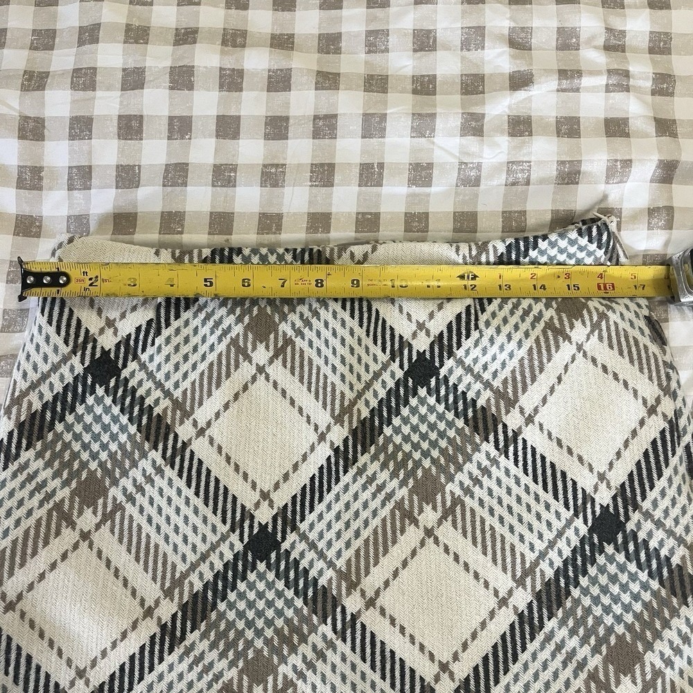 Plaid 10 Preppy Lined Academia Schoolgirl Mini Skirt Side Zipper Wool Clueless - Picture 3 of 5